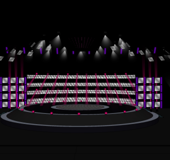 现代圆环形舞台草图大师模型，舞台skb模型分享