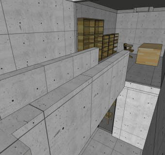 安藤忠雄作品住吉的长屋草图大师模型下载、住吉的长屋su模型下载