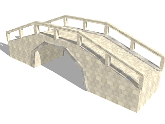 <em>自然风</em>拱桥草图大师模型，拱桥sketchup模型免费下载