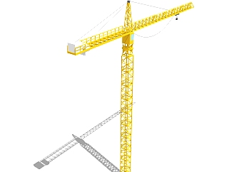 现代大型工用塔吊起重机su模型，工业器材sketchup模型下载