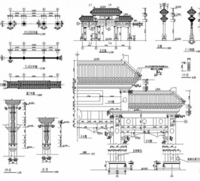 牌坊施工图 