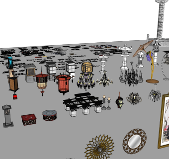 现代装饰灯大全SU模型免费下载