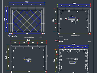 电视柜CAD背景墙，电视柜CAD建筑图纸下载