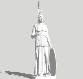 欧式战士雕塑草图大师模型，雕塑su模型下载