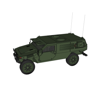 现代VBL轻型装甲侦查车sketchup模型，侦查车草图大师模型下载