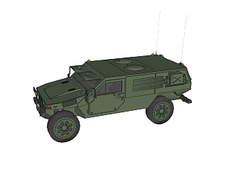 现代VBL轻型装甲侦查车sketchup模型，侦查车草图大师模型下载