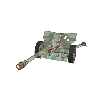 德国Pak41-43反坦克炮sketchup模型，反坦克炮草图大师模型下载