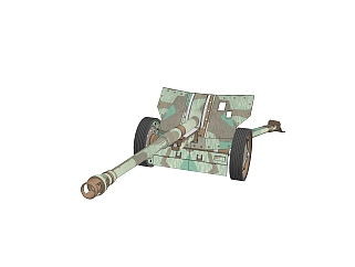 <em>德国</em>Pak41-43反坦克炮sketchup模型，反坦克炮草图大师...