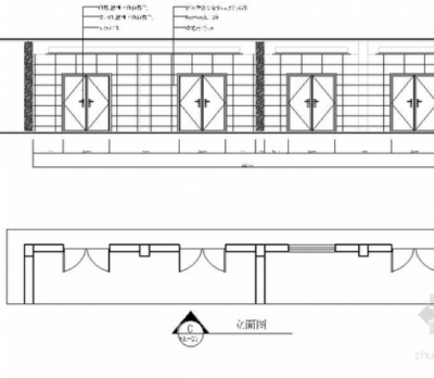 [浙江]现代消防<a href=https://www.yitu.cn/su/8159.html target=_blank class=infotextkey>楼</a>室内<a href=https://www.yitu.cn/su/7590.html target=_blank class=infotextkey>设计</a>装修施工图车库立面图 