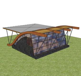 极简风格别墅草图大师模型，别墅SU模型下载