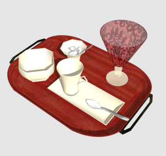  现代精品餐具草图大师模型，精品餐具sketchup模型下载