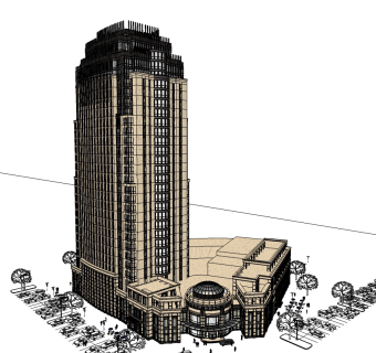 欧式酒店草图大师模型下载、欧式酒店su模型下载