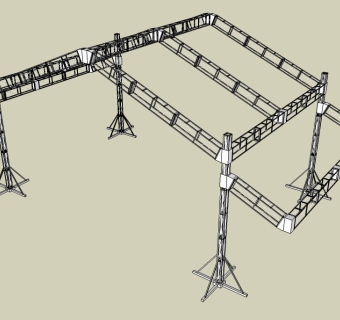 钢结构架子su模型下载、钢结构架子草图大师模型下载