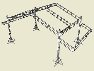 钢结构架子su模型下载、钢结构架子草图大师模型下载