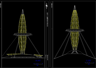观光塔施工图纸，观光塔CAD建筑图纸下载