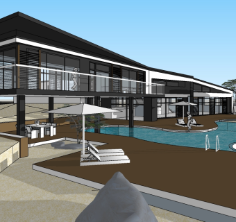 高端两层别墅草图大师模型集下载