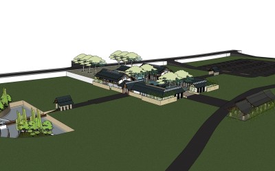 新中式休闲建筑会所模型，sketchup模型免费下载