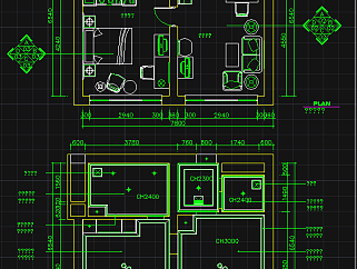 豪华客房施工图，宾馆CAD建筑施工图纸下载
