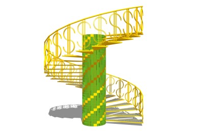 欧式铁艺螺旋楼梯草图大师模型，铁艺螺旋楼梯sketchup模型免费下载