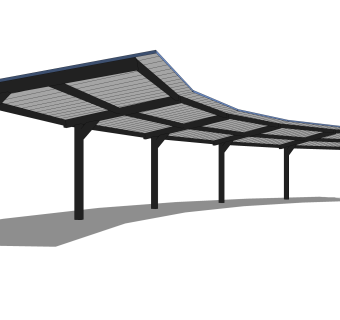 现代雨棚草图大师模型，雨棚sketchup模型下载