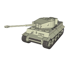 德国六号Tiger虎式重型坦克SU模型，坦克草图大师模型...