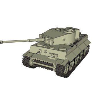 德国六号Tiger虎式重型坦克SU模型，坦克草图大师模型下载