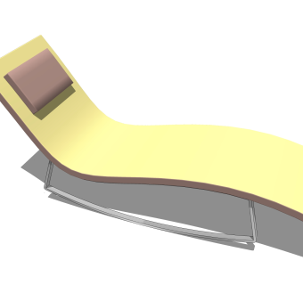 现代简约黄色躺椅su模型，椅子草图大师模型下载