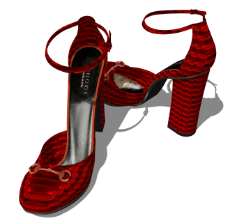 现代女士凉鞋草图大师模型，凉鞋sketchup模型下载