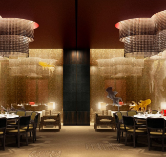 澳门五星级酒店中式风格中餐厅装修图，效果图下载