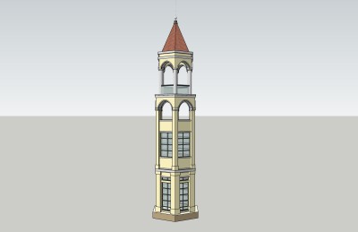 欧式景观塔草图大师模型，景观塔sketchup模型skp文件分享