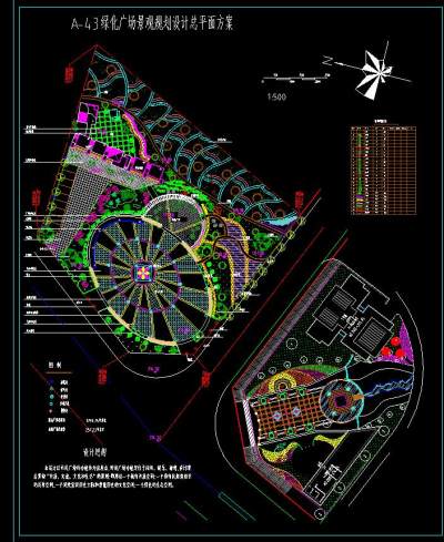 绿化广场景观平面图CAD图纸