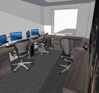 现代简约办公桌su模型，办公桌草图大师模型下载