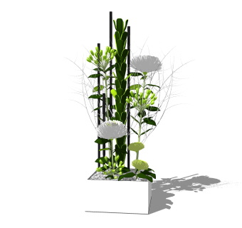 现代风格盆栽sketchup模型下载