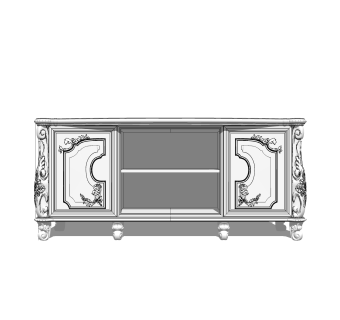 欧式边柜草图大师模型，边柜SKP模型