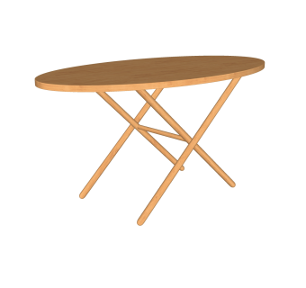 现代实木餐桌，现代圆桌草图大师模型下载