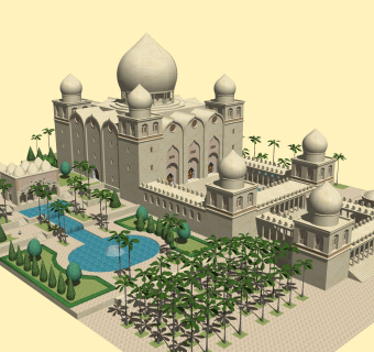 欧式酒店草图大师模型，酒店sketchup模型免费下载