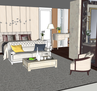 欧式家装草图大师模型，家装SU模型下载
