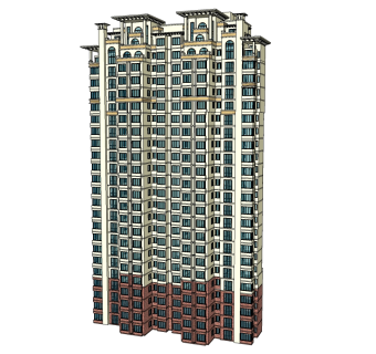 西班牙公寓草图大师模型下载，公寓sketchup模型