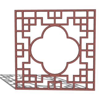  现代中式 屏风草图大师模型，屏风sketchup模型下载