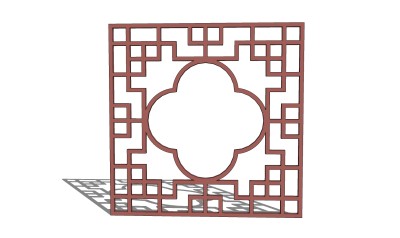  现代中式 屏风草图大师模型，屏风sketchup模型下载