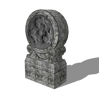 抱鼓石sketchup模型下载，抱鼓石草图大师模型