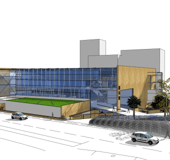 现代办公楼规划草图大师模型，办公楼规划sketchup模型免费下载