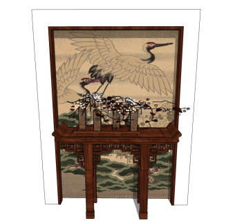 现代端景条案草图大师模型，端景条案sketchup模型下载