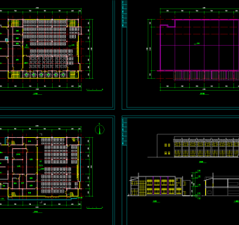 食堂建筑施工图，食堂CAD建筑图纸下载
