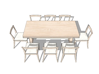 北欧餐桌<em>椅</em>sketchup模型，餐桌<em>椅草图大师</em>模型下载