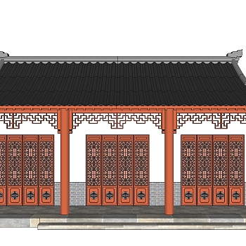 中式古建草图大师模型下载、古建su模型下载