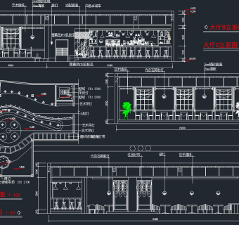 优雅型咖啡厅内部装修方案cad施工图下载、优雅型咖啡厅内部装修方案dwg文件下载