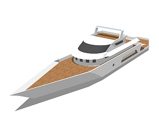 现代游艇SU模型，游艇SKP模型下载