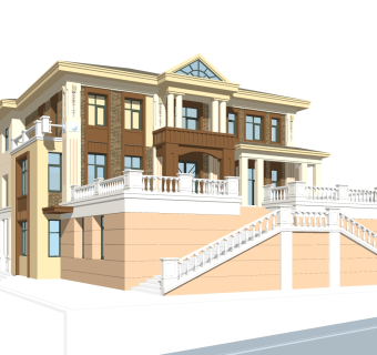 欧式独栋别墅草图大师模型，独栋别墅sketchup模型免费下载