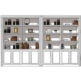 简欧装饰柜草图大师模型，柜子sketchup模型下载